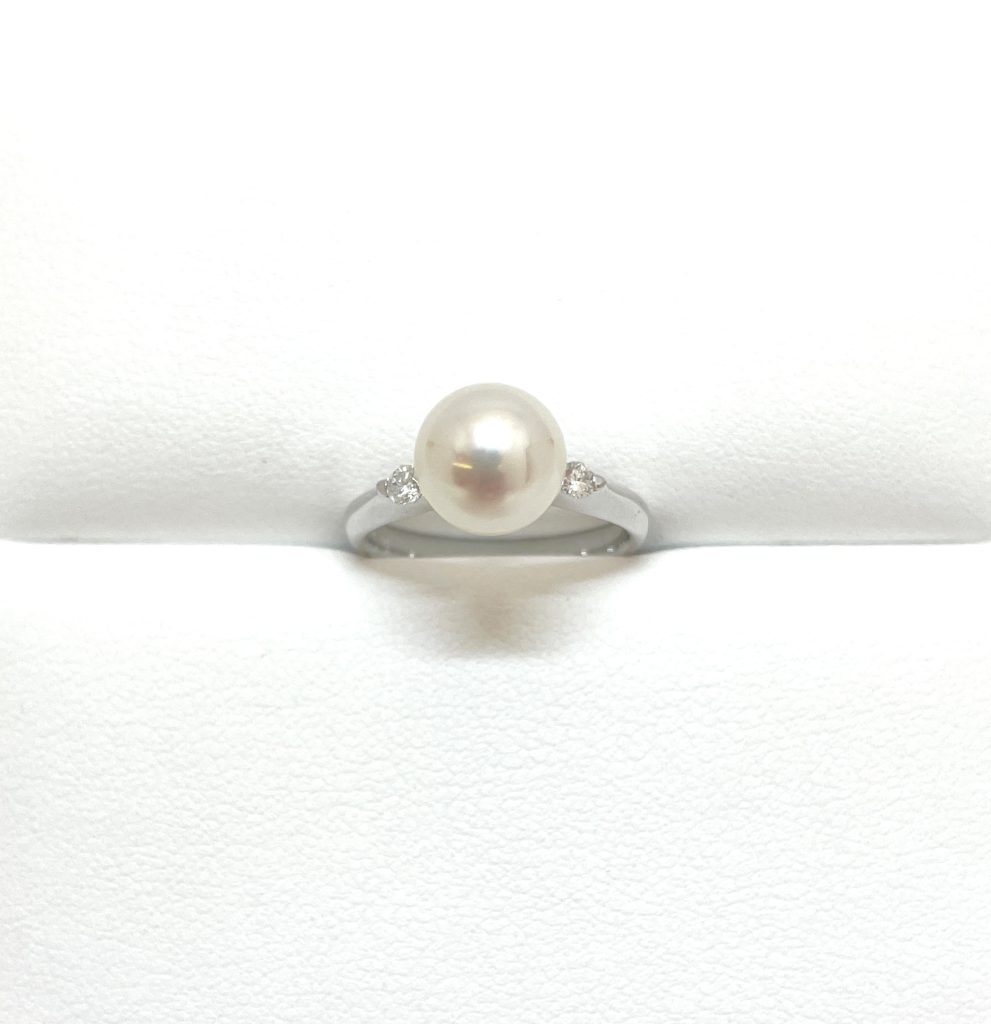 宝石パール91mmpt900．パール(ダイヤ入り)指輪(新品，未使用)N o.1262.